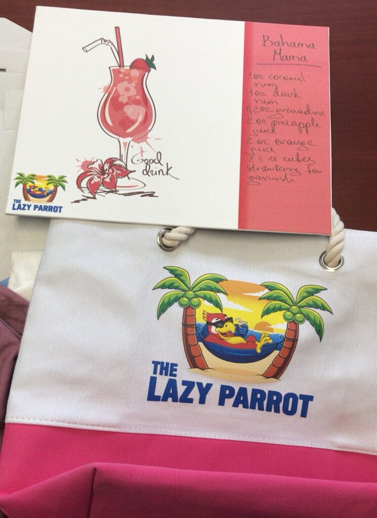 Lazy Parrot decorated items
