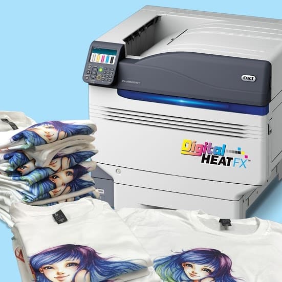 OKI Digital Heat FX9541 WT Transfer Printer w/ Stand & Heat Transfer Paper